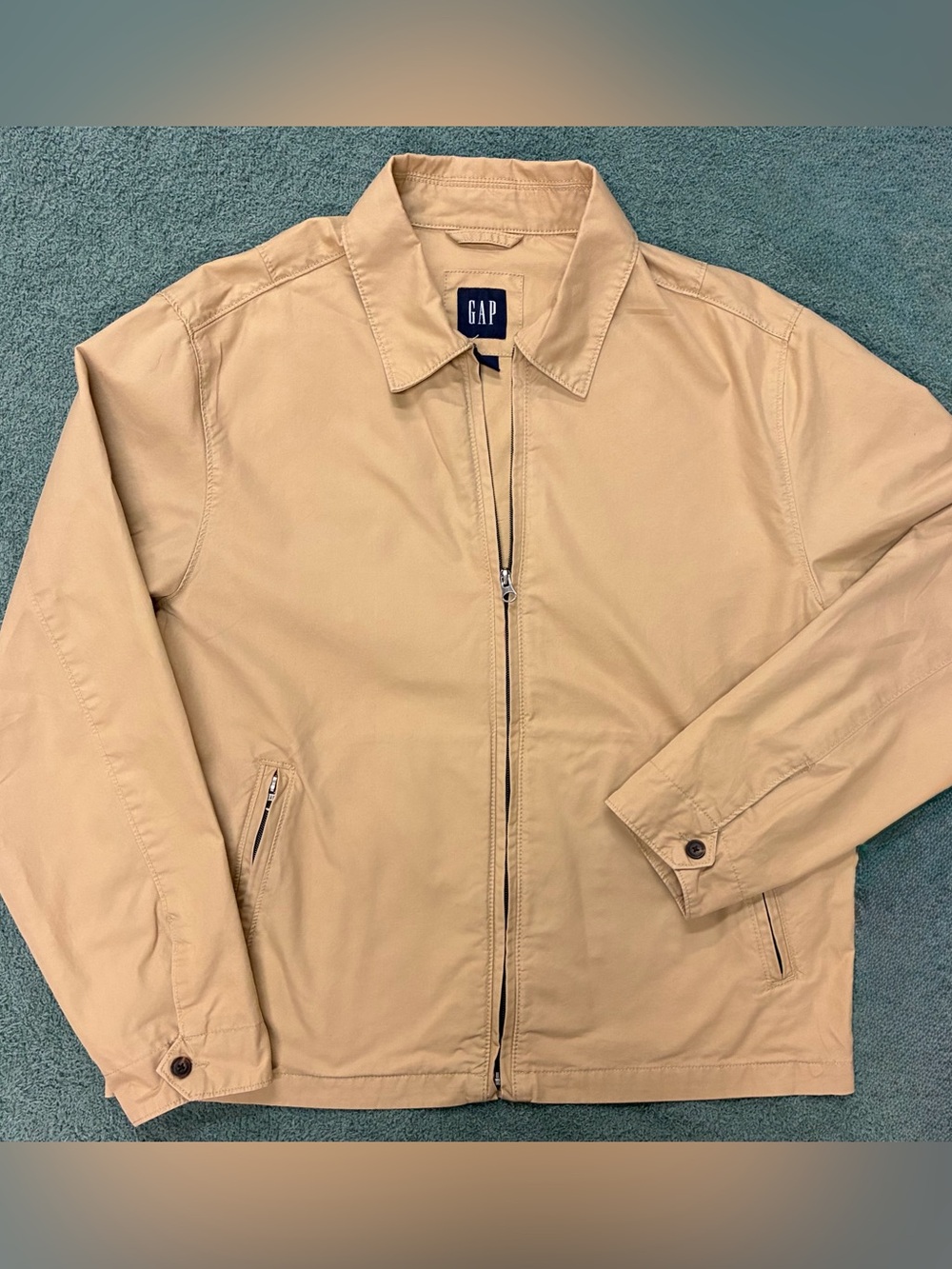 Vintage 04’ Men’s GAP Beige Zip-Front Shirt Jacket